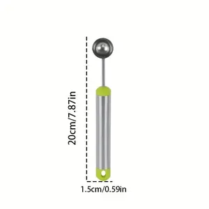 A Stainless Steel Watermelon Scoop - a Versatile Fruit Cutting Tool with a Long Handle, Ice Cream Scoop, Baking Utensil, And Kitchen Tool for Decorating Food