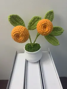 Crochet orange tree Pot with Cotton Yarn crochet orange tree for home decor decorative plants flower handmade gift present