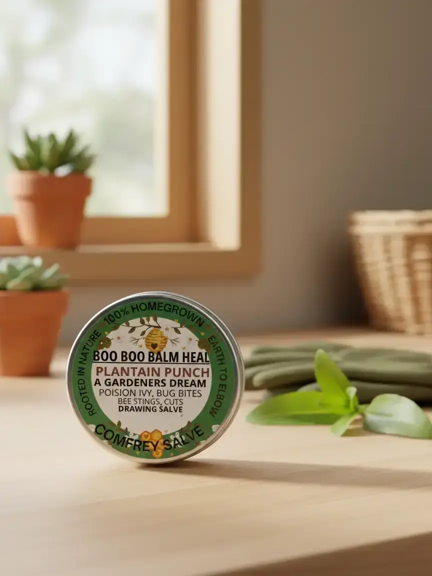 Boo Boo Balm Heal Herbal Body Care Product - Smooth, Beeswax-Infused Plantain Punch Moisturizer with Skin Repair, Cosmetic Healing Balm for Minor Skin Irritations
