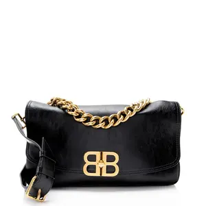 Pre-owned Balenciaga Leather Clutches & Wristlets BB Soft Medium Shoulder Bag
