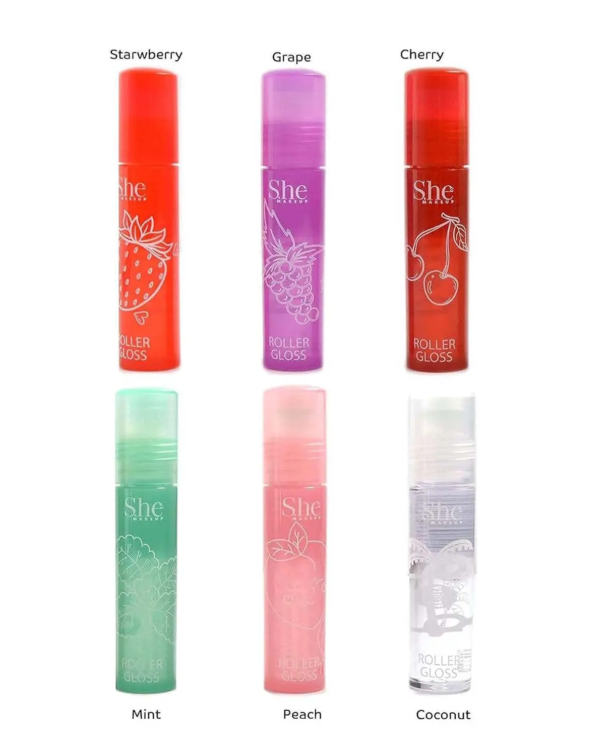 She Makeup Roller Lip Gloss Glossy Shiny Hydrate Moisture Hydrating  Smooth Moisturizing Lipstick Applicator