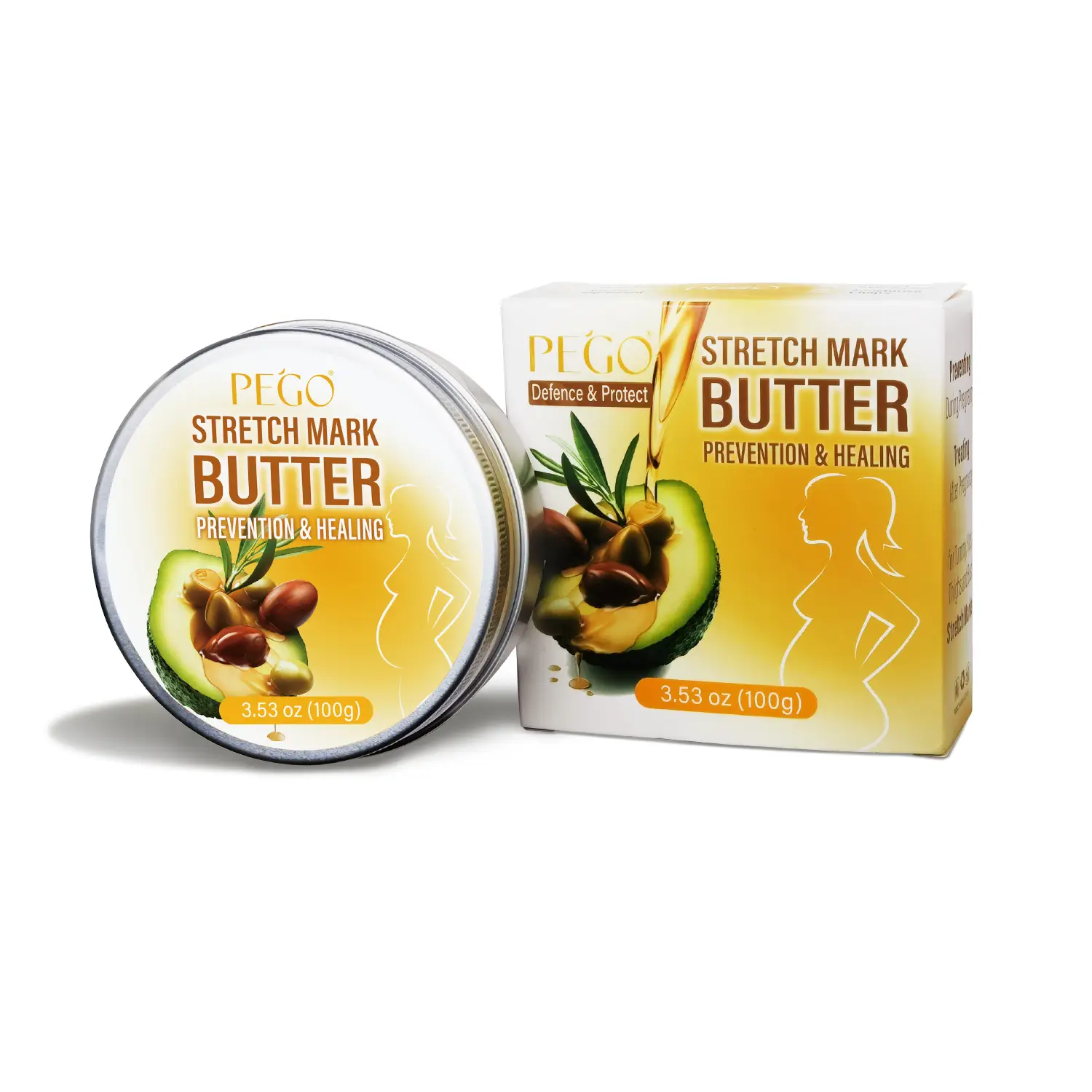 Stretch Mark Butter - Organic Belly Butter for Pregnancy and Nursing - Repair Stretch Marks and Scars - Shea Butter & Vitamin E Rich Formula, Paraben,