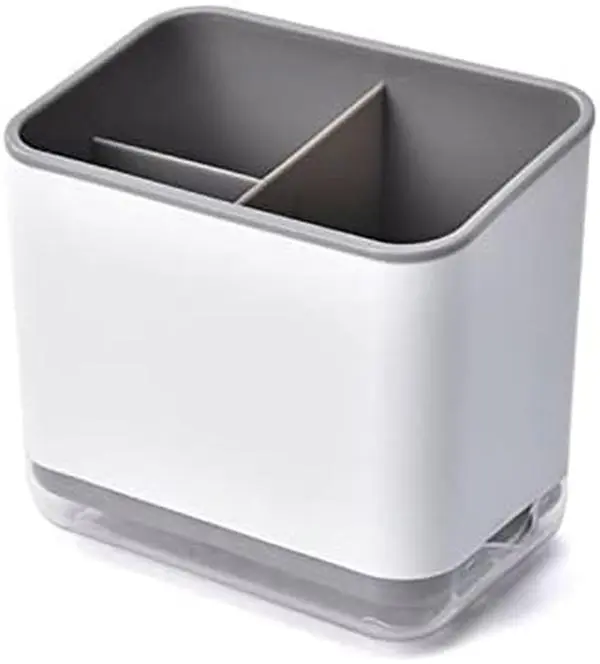 Utensil Holder Cutlery Drainer Sink , Chopsticks Holder Spoon Chopsticks Fork Drain Rack Basket Storage Holder Organizer Compartment Box (Grey)