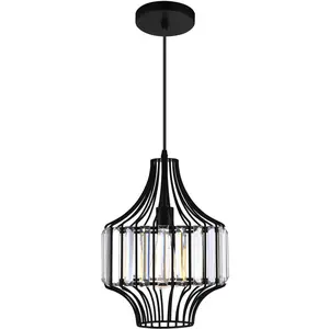 CWI Lighting Alethia 1 Light 10 inch Black Down Pendant Ceiling Light 9942P10-1-101-D