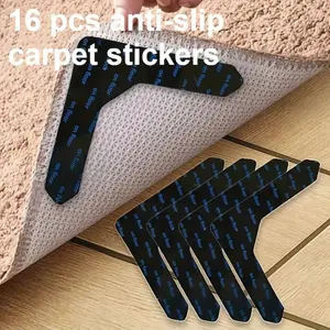 16pcs/set Anti-Slip Rug Pads Set, Washable Reusable Non-Skid Carpet Grippers, Prevents Rug Sliding and Curling Edges, Prevent Rugs From Slipping, for Wood Tile Floors,Home Essentials for Living Rooms, Dining Rooms, Bedrooms, and Bathroom Rugs