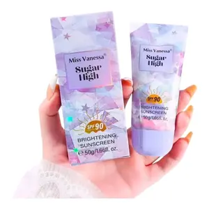 2-Pc Miss Vanessa SPF 90 UVB+UVA Sugar High Brightening Sunscreen, rich in collagen,niacinamide,moisturizing, makeup primer