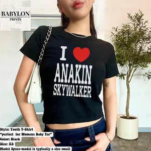 I Love Anakin Skywalker Y2K Baby Tee , Star Galaxy's Edge Wars Baby Tee, Clean Girl Aesthetic Shirt, Funny Baby Tee, Cute Star Galaxy's Edge Wars Baby Tee, 90S Baby Tee 45748 1295