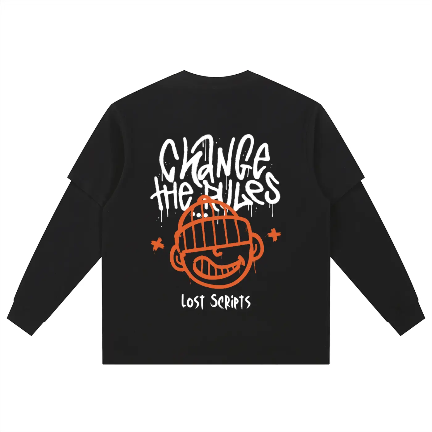 Lost Scripts Layered Long Sleeve Oversized Tee