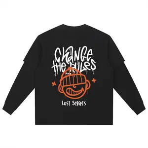 Lost Scripts Layered Long Sleeve Oversized Tee