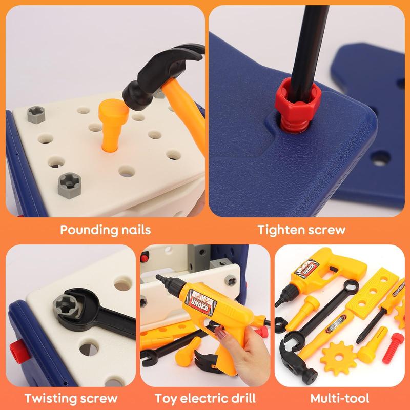 Kids Tool Set - Toddler Tool Kit with Drill, Includes Construction Toys for Boys & Girls Ages 3-6, Ideal for Christmas and Birthday Gifts