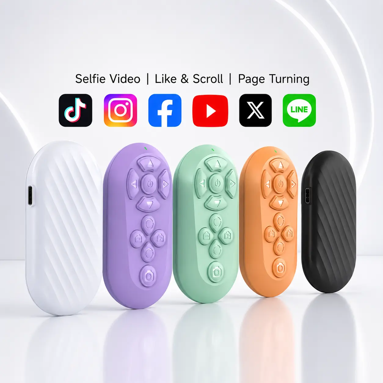 D18 X-Ring Wireless Bluetooth Remote Control - Handsfree Scrolling Remote for Smartphone/Mobile, No Wires Accessories with Camera Shutter, Zoom, Switch, Auto-Like, Video Scroller, Volume Control, E-Book Page Turner for iOS/Android, Holiday Gift