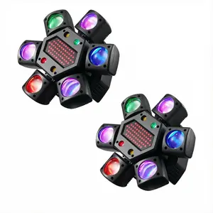 XNK 6-Arm Bee-Eye Moving Head DJ Light – RGBW 4-in-1 LED, Red & Green Lasers, Dynamic Stage & Party Lighting for Disco, Weddings, Festivals & Clubs