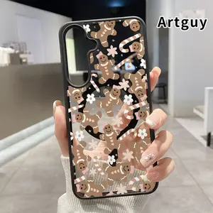 Compatible with Samsung Galaxy S24 Plus S25 S23 FE S22 Ultra S22+ Case Gingerbread Delight Pattern Magnetic Transparent Acrylic Back TPU Edges support wireless charging Phone Cover for Boy