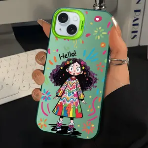 Suitable for [iPhone 15 Plus] Girls' beautiful and cute frosted high-end color silver mobile phone case, anti-fall frosted 995