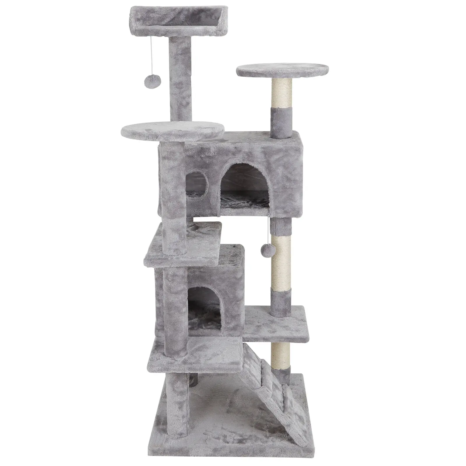 53" H Large Multi-Level Cat Tree Climbing Post Condo Tower, Indoor Pet Kitty Playhouse with Cozy Lounger, Ladders, Scratcher Board, Vertical Scratcher,back to school,back to school haul