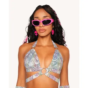 Pure Euphoria White Rainbow Reflective O-Ring Top