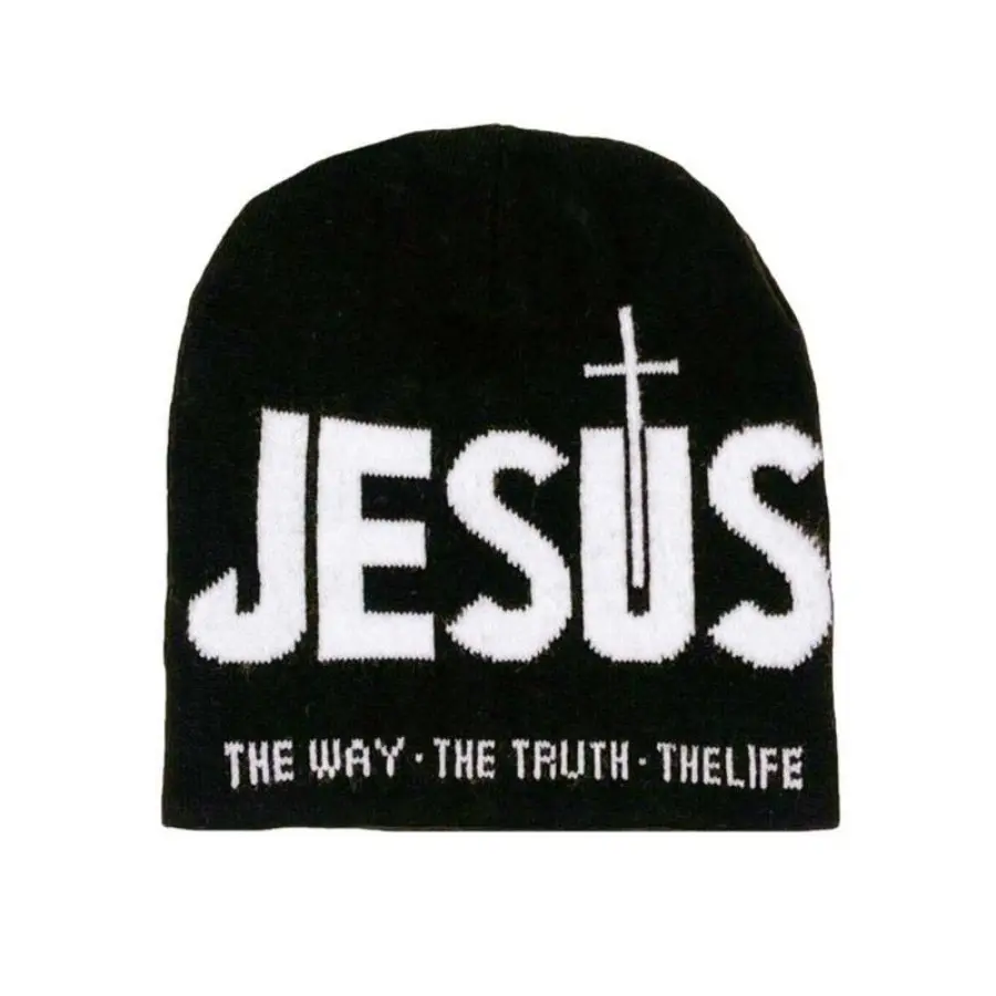 Casual Unisex Y2K Letter Jacquard Knit Beanie Hat with Cross Pattern, Soft Stretch Warm Winter Cap for Men and Women, Trendy Streetwear Style Ideal for Outdoor Sports, Travel, Skateboarding, and Daily Cold Weather Outfits new wear Heart design stylish