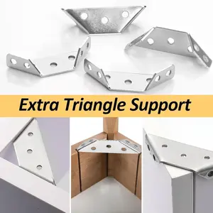 16/26/36pcs Universal Furniture Corner Connectors with Screws, Wooden Angle Brackets, Triangle Support Stands, Fits Shelves, Cabinets, Tables, Chairs