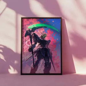 Gundam Deathscythe Anime Print Mobile Suit Gundam Wing Poster Kawaii Mech Decor Otaku Gift Japanese Manga Art Aesthetic Room Decor
