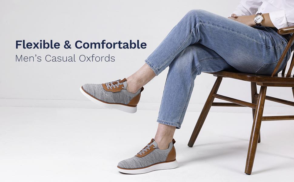 Bruno Marc [MaxFlex Suite Breeze+] Men's Knit Mesh Oxford Sneakers Lightweight Casual Shoes with Arch Support Insole SpringStatements