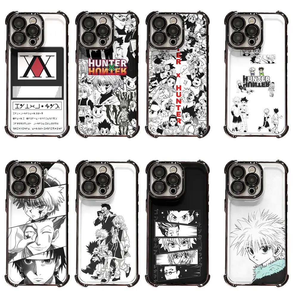 Hunter x Hunter Black and White Manga Print Smartphone Case - Minimalist Shockproof Casing with Protection for iPhone 17,16,15,14,13,12,11 Pro,Pro Max,Plus - Ideal Gift for HxH Fans - Mobile Accessory