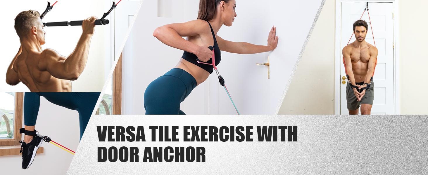 LALAHIGH Home Gym Kit, All-in-One Fitness Equipment with Push-Up Board, Resistance Bands with Bar, Pilates Bar, Pulley and Multi-Functional Training Board for Exercise Strength Training, Stable and Portable Home Workout Equipment