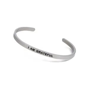 I am Grateful Mindful Cuff Bracelet