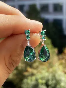 1 Pair Elegant Cubic Zirconia Drop Earrings For Women For Wedding Engagement Anniversary Jewelry Valentine's Day Gift