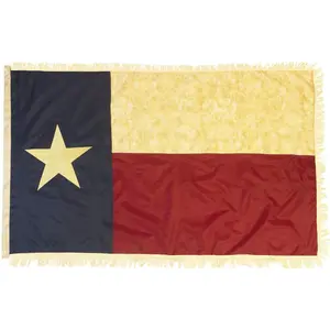 3x5ft Texas Vintage Star Decoration Oxford Poly Banner, Embroidered with Fringe, Festive Party Home Supplies Backdrop