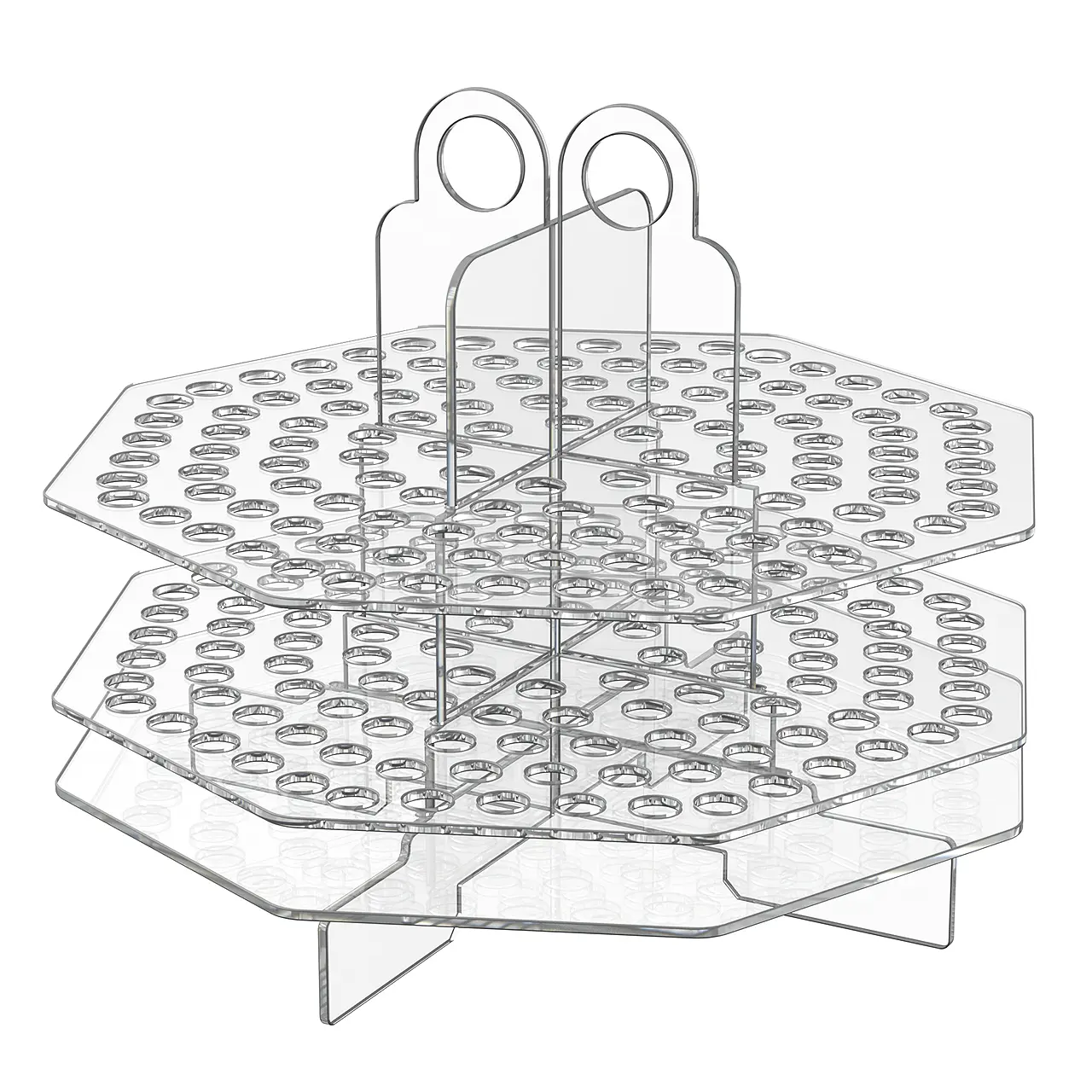120 Slot Pen Holder Clear Acrylic Organizer Non Spinning Desktop Marker Paint or Makeup Brushes Lip Eye Liner Office Art Studios Classroom Salons Stationary Space Saving (Spinner Not Included) by 321 Plastics