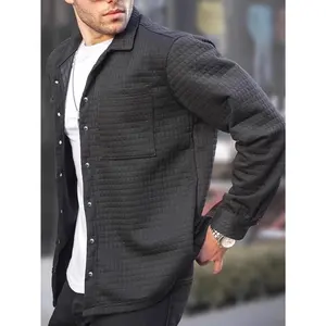 Bmuvlss Men's Slim-Fit Checkered Cardigan Jacket - All-Season Brown/Beige/Black/Gray/Blue/Red/White/Black & White Houndstooth Pattern, Single-Button Closure, Machine Washable Casual Coat for Men, Versatile Outerwear for Everyday & Formal Events
