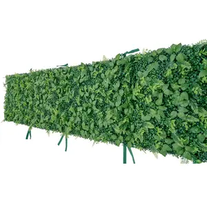 VEVOR Artificial Plant Wall, 4 PCS, Each Panel 2 x 8 ft Artificial Boxwood Panels, Sun Protection Greenery Backdrop Privacy Hedge Fence, Fake Grass Screen for Wedding, Indoor, Outdoor Garden, BackyardSummervibes