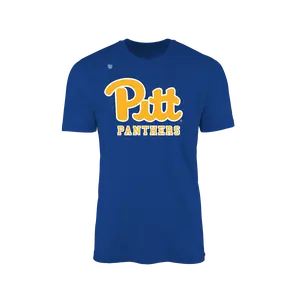 Pittsburgh Style Men's Short-Sleeve Cotton Graphic Jersey Tee, Panthers Blue Casual Menswear Top
