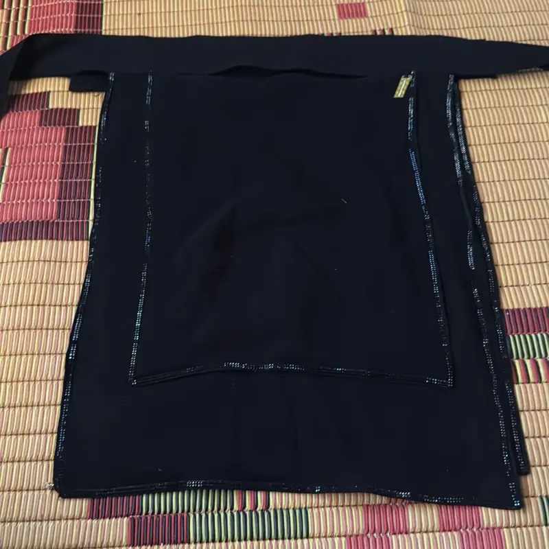 Niqab Hijab - Black Fabric with Plain Design