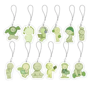 Acrylic Smiski Mobile Phone Charms Smiski Small Pendant Phone Key Chain Key Ring Fans Gift