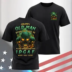 Custom Year Gen X T-shirt, Grumpy Old Man IDGAF, 100% Cotton Top Unisex Comfort Womenswear Menswear - KitchenEra