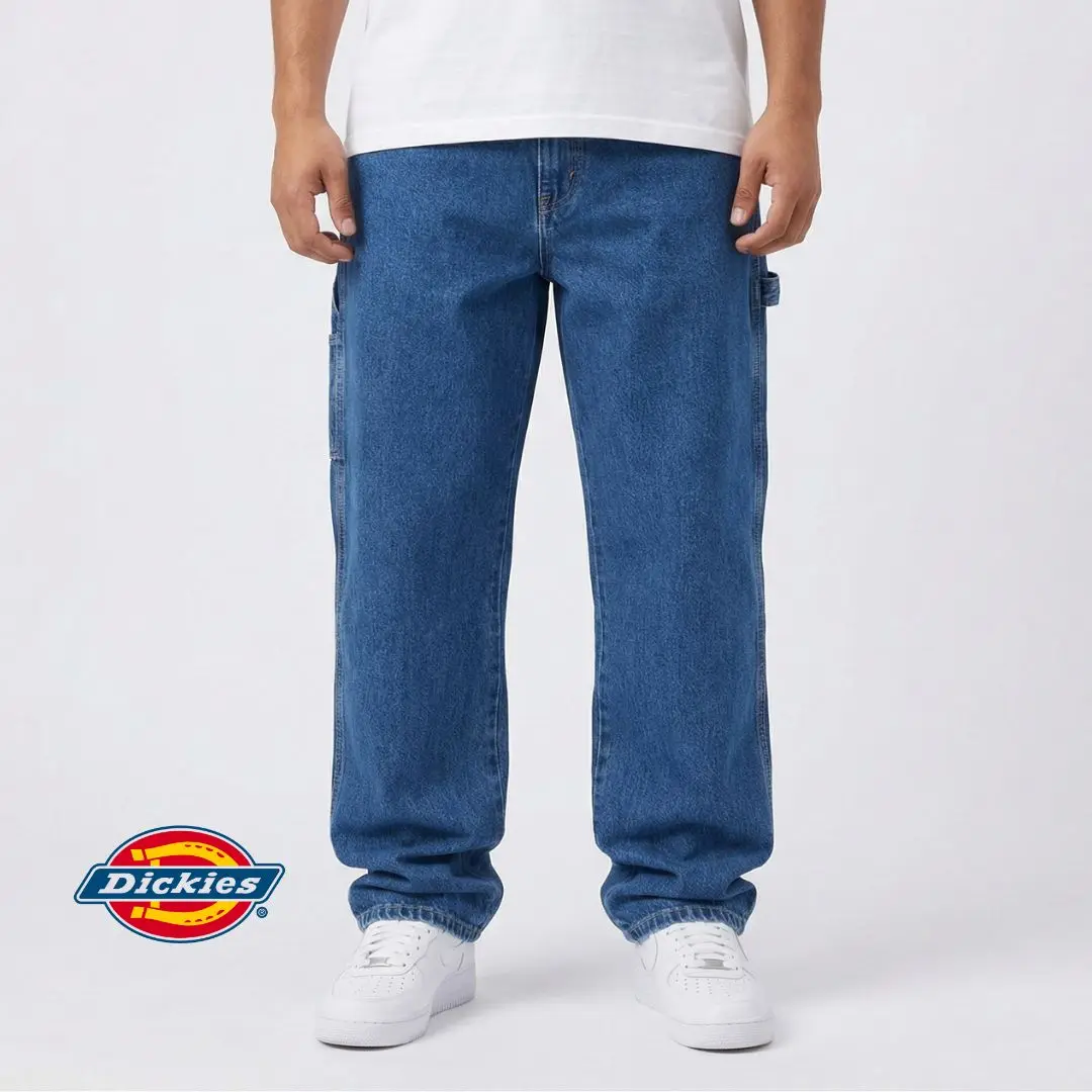 Dickies Relaxed Fit Carpenter Jeans - Stonewashed Pants Pockets