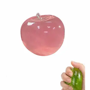 Crystal Apple Figurine, Soft, Ultra-Thin Skin, Stress Relief Toy, Touch Sensory Toy, Office Desk Decor, Non-Edible Gift, Decorative Figurines