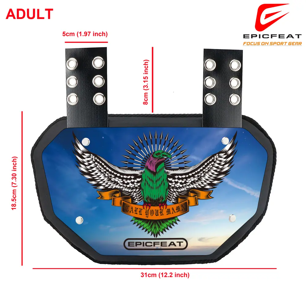 EPICFEAT-Football Back Plate – Hard Shell Lower Back Protector with Contoured Foam for High-Impact Protection for Youth/Adults