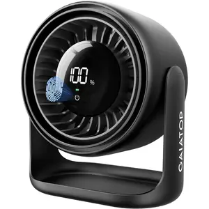 Desk Fan for Bedroom, Ultra Quiet Table   Fan 7.7 Inch, Touch Control 4000mAh,  Airflow 5 Speeds Rechargeable Desktop for Office Bedside Dorm Home,  for Women Men Black