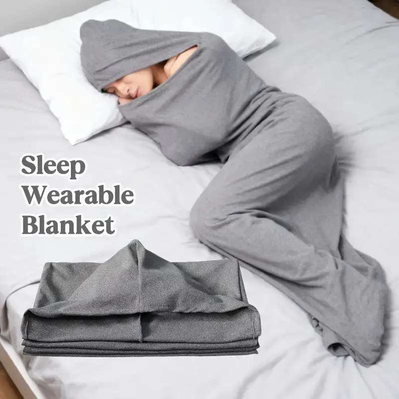 Oversized Wearable Blanket Hoodie - Cozy Full-Body Sleep Pod, Giant Warm Snuggle Blanket for Adults, One Size