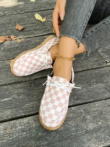 Women's New All-Season Casual Shoes, Breathable Ultra-Light Commuter Athletic Sneakers, Outdoor Boat Shoes for Walking Hiking Driving Running, Colorblock Sneakers, Round Toe Sneakers