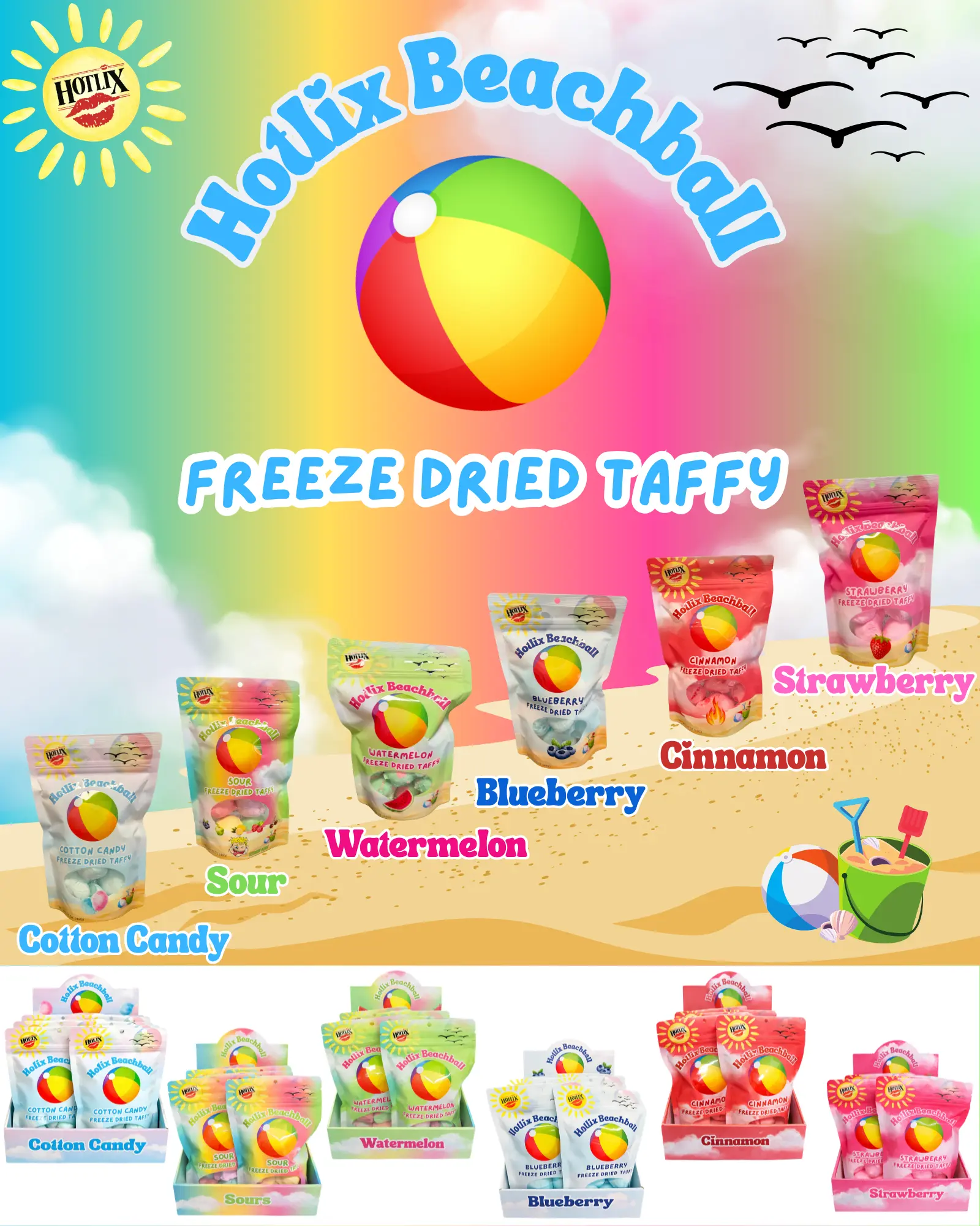 Hotlix Beachball Freeze Dried Taffy Hotlix Beachball Freeze Dried Taffy