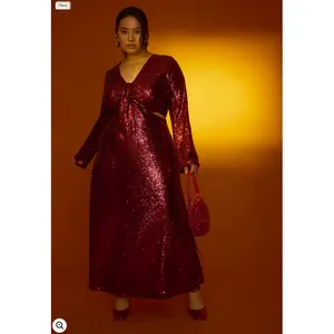 ELOQUII Women's Sequin Maxi Dress With Cutout