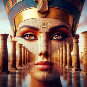 5D DIY Full Drill Round Diamond Painting Kit - Egyptian Pillars Mosaic, Canvas - DIY Decorative Painting, Home Wall Decor, Perfect for Halloween, Christmas, Independence Day, Birthdays, and Anniversary Gifts.