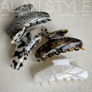 Alanstyle French Vintage Large Non-Slip Hair Claw 11cm Light Tortoiseshell - High-End Shark Clip Hair Styling Tool for Women