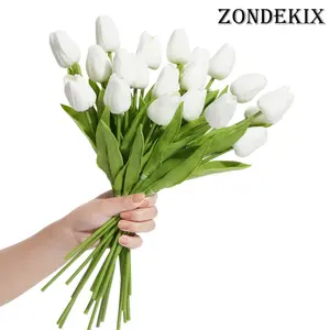 10pcs Realistic Tulip Artificial Flowers, 13 Inch Touch-Realistic Fake Tulips, Smooth Stems, Ideal for Weddings, Parties, Home Decor