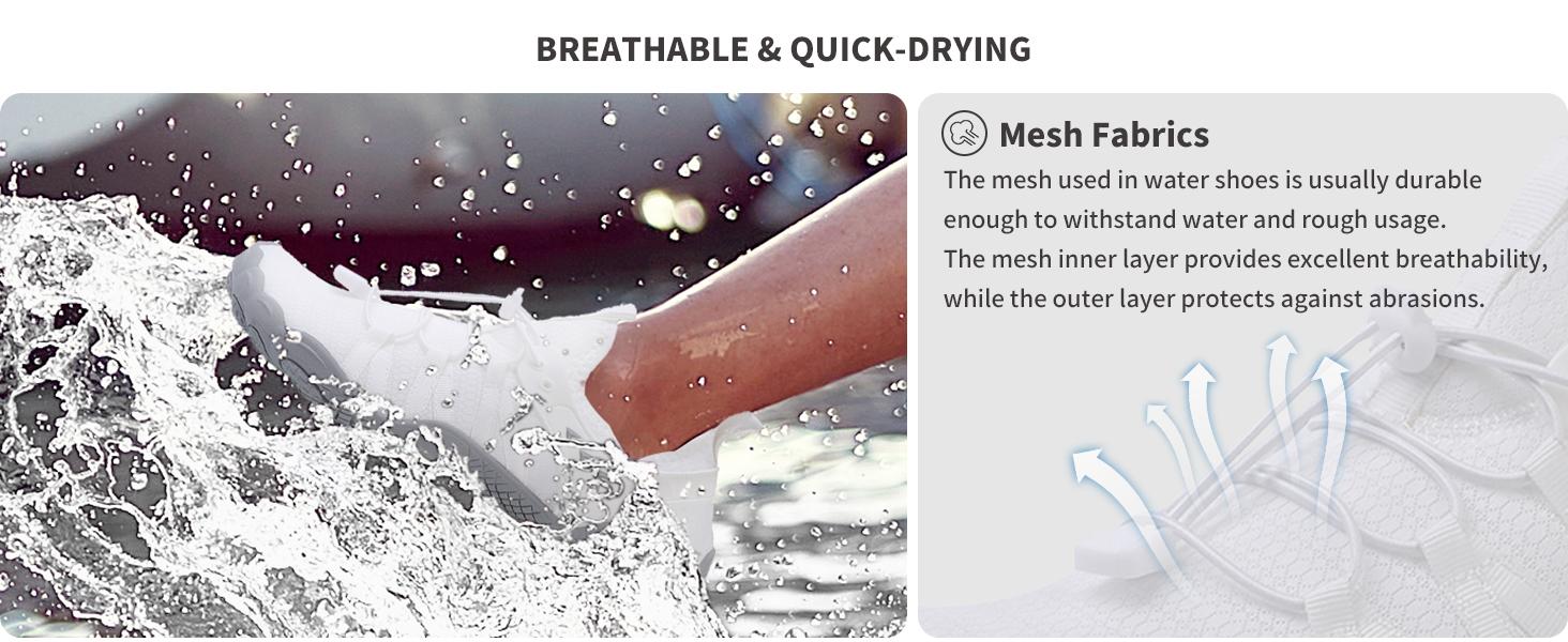 Water Shoes Quick Dry Slip-on for Men & Women Barefoot Water Shoes Each Pool Surf Yoga Ideal for Aquatic Activities