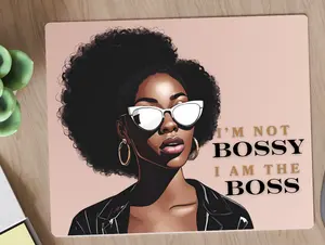 I'm not Bossy Mouse Pads with Black Women Design & Uplifting Quotes for Desk & Office - Smooth Surface, Non-Slip Base, Inspirational Messages