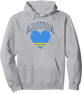 Aruba Flag Athletic Heart Souvenir Pullover Hoodie